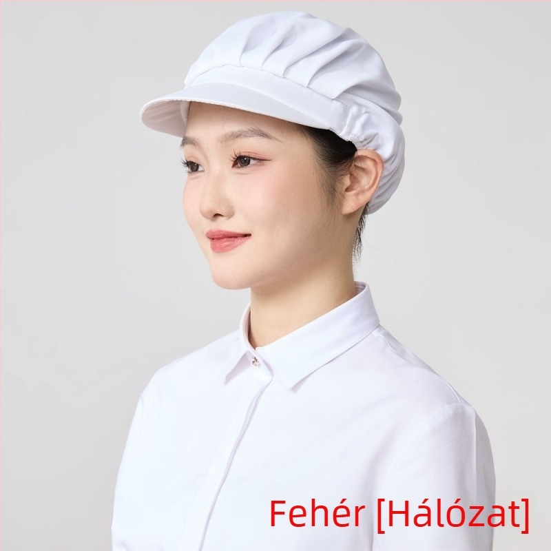 Élelmiszeripari műhelyek számára háló sapka, poliészter, twill szövés, egyszínű mintázat, koreai stílus.