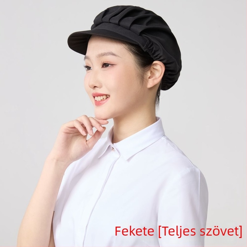 Élelmiszeripari műhelyek számára háló sapka, poliészter, twill szövés, egyszínű mintázat, koreai stílus.