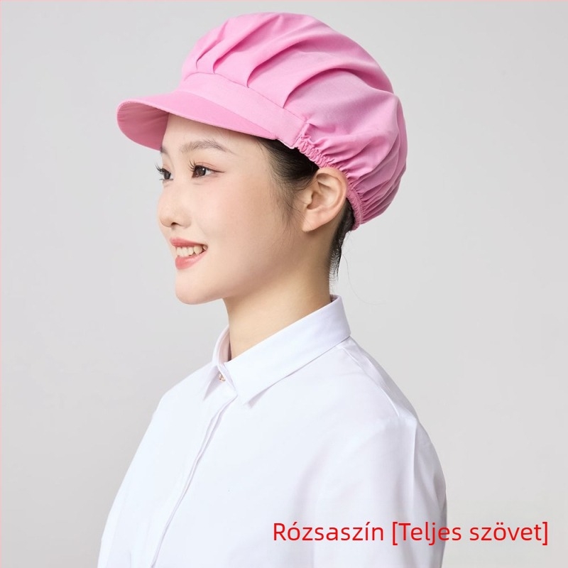 Élelmiszeripari műhelyek számára háló sapka, poliészter, twill szövés, egyszínű mintázat, koreai stílus.