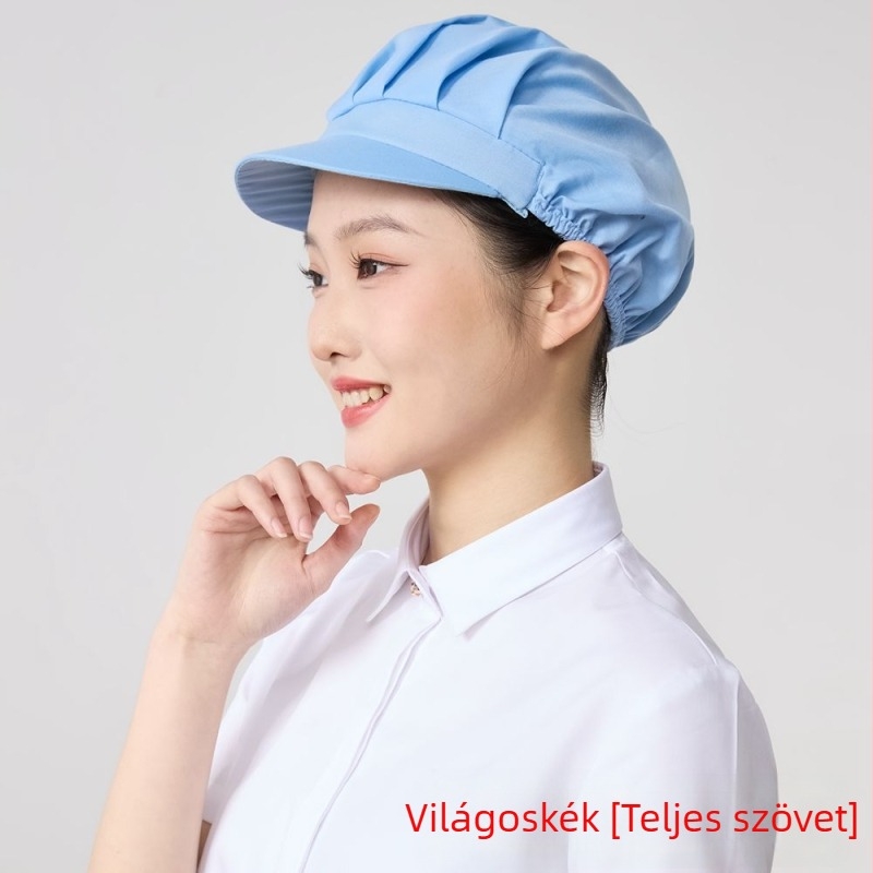 Élelmiszeripari műhelyek számára háló sapka, poliészter, twill szövés, egyszínű mintázat, koreai stílus.