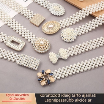 Deréklánc strasszos díszítéssel, fém, hossz 60–80 cm, szélesség 3 cm, édes stílus