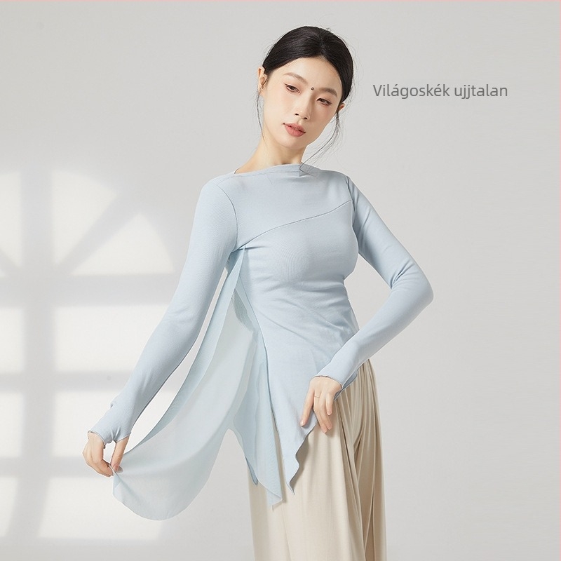Női modern tánc-top, pamut keverék: 95% pamut, 5% spandex, egész éves viselet, színpadra és latin/néptáncra.