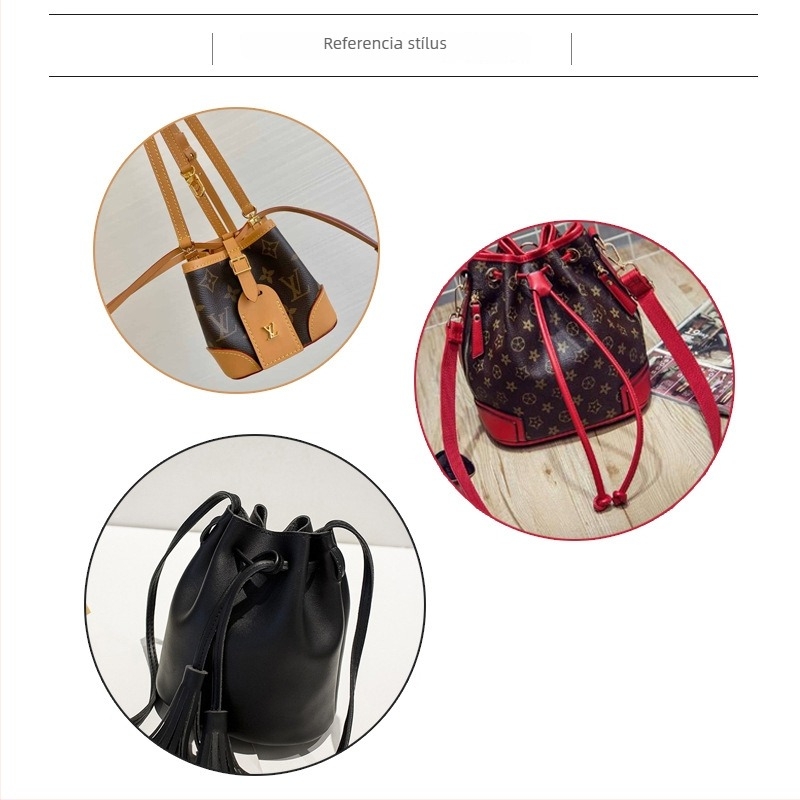 PU bőr húzózsinóros bucket bag pánt, márka New, tavasz 2024