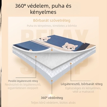 135x190 cm pamut gumis lepedő, bélelt, teljes fedés, matracvédő, csúszásmentes