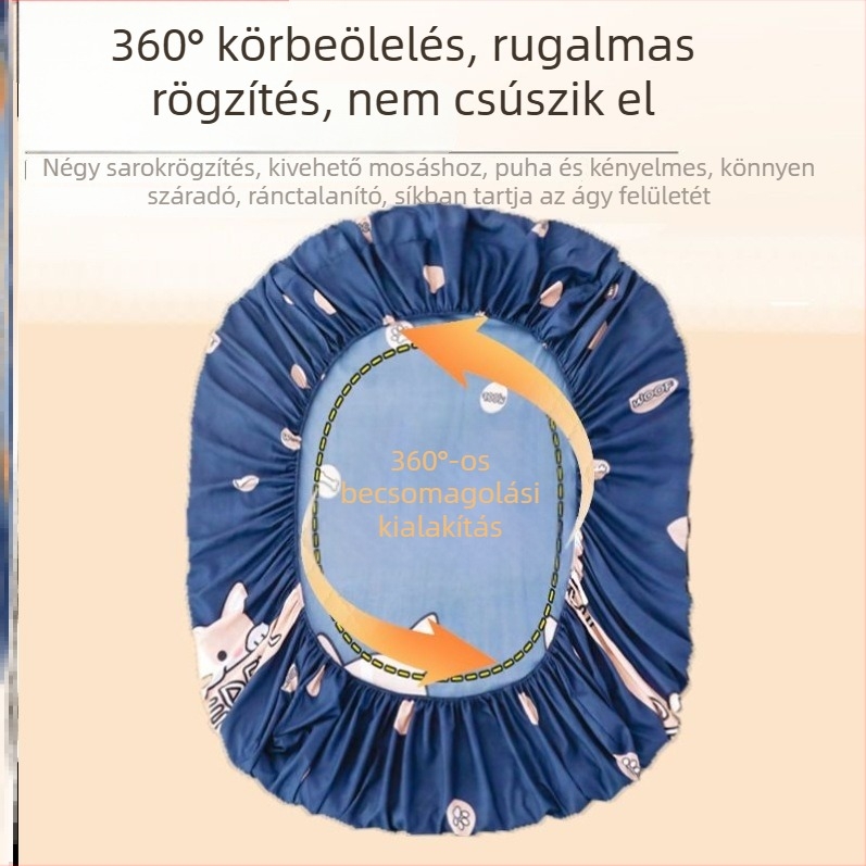135x190 cm pamut gumis lepedő, bélelt, teljes fedés, matracvédő, csúszásmentes