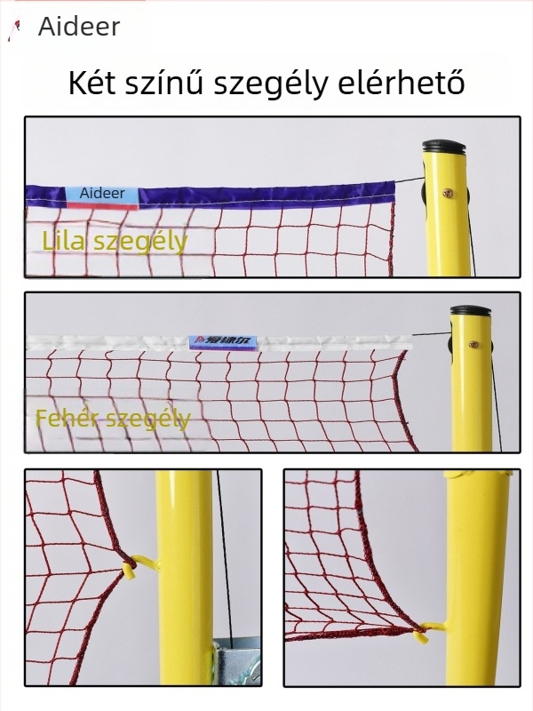 Aidil hordozható badmintonháló amatőr edzésre és szabadtéri játékokra, oszlopokkal és hálóval