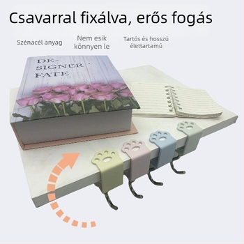 Hao Ming vasból készült asztali táskaakasztó – eltávolítható, asztal szélére akasztható, egyetlen kampó, modern egyszerű stílus, terhelhetőség 30 kg felett