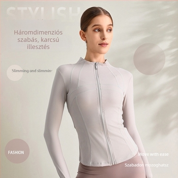 Női jóga dzseki, hosszú ujjú, laza szabás, anyag nylon/spandex 80/20, nedvesség-elvezető