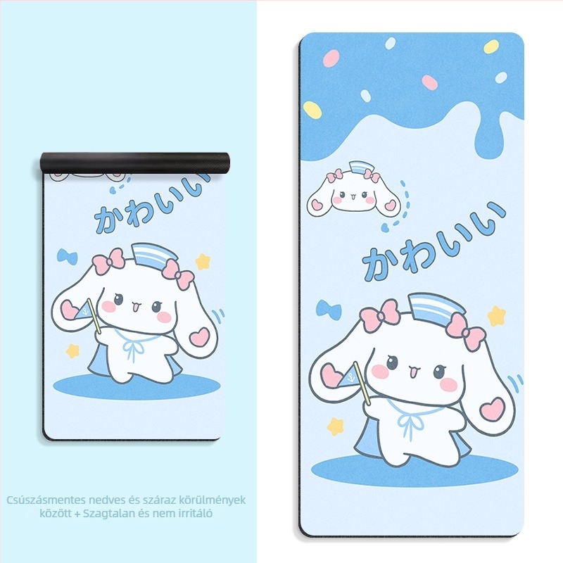 Jógaszőnyeg gyerekeknek – 7 mm vastagság (kezdő), Mintázat rajzfilm, Anyag: selyemvirág