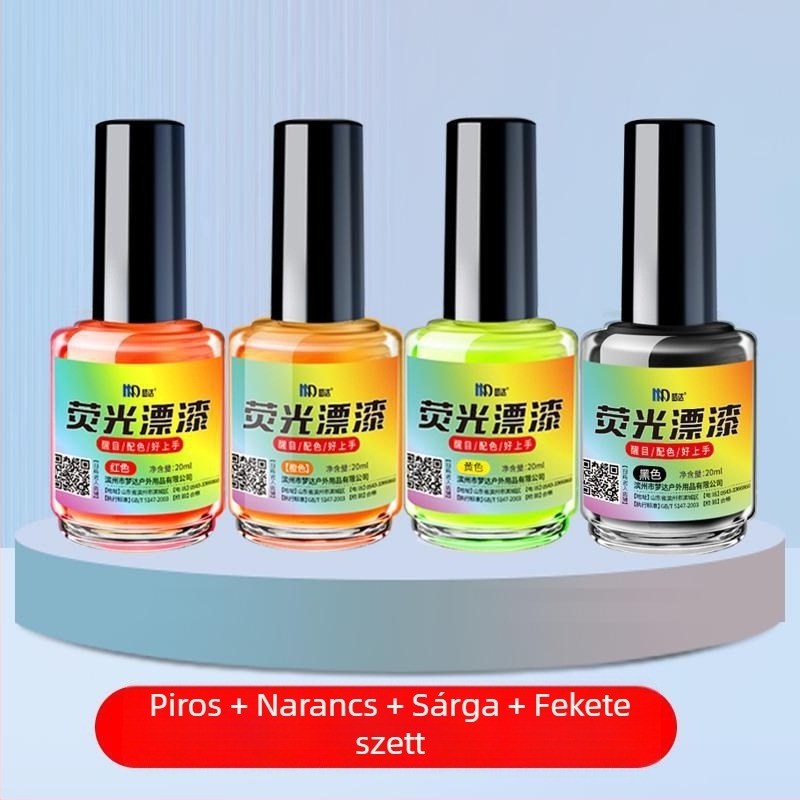 Horgász úszókhoz készült fluoreszkáló, vízálló, fényvisszaverő festék