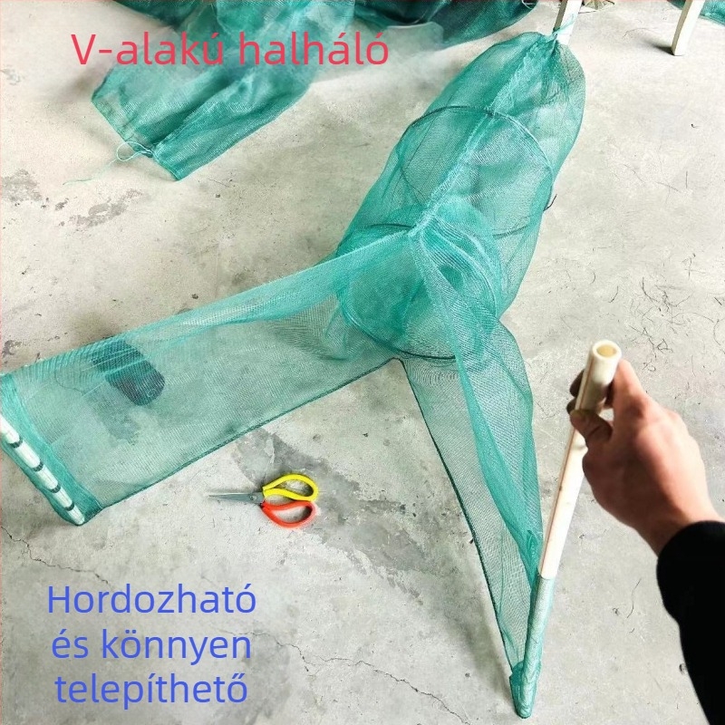Új finom háló a halászathoz, háló nyolcszög alakú, repülőgép-stílusú tigormoszú háló, kis halak és garnéla ketrec, csapda moros és harcsa számára