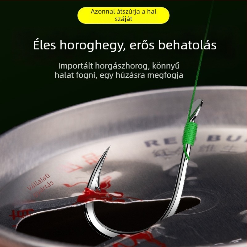 Előre kötött PE-sor kettős horgokkal, arany hüvely, Ise-Ni horogokkal, készlet