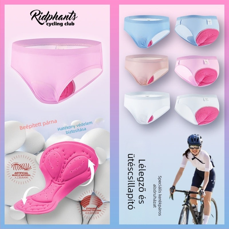RIDPHANTS Uniszex kerékpáros alsónemű háromszög alakú szilikon párnával – gyors száradás, nedvességelvezetés, lélegző tavaszi használathoz