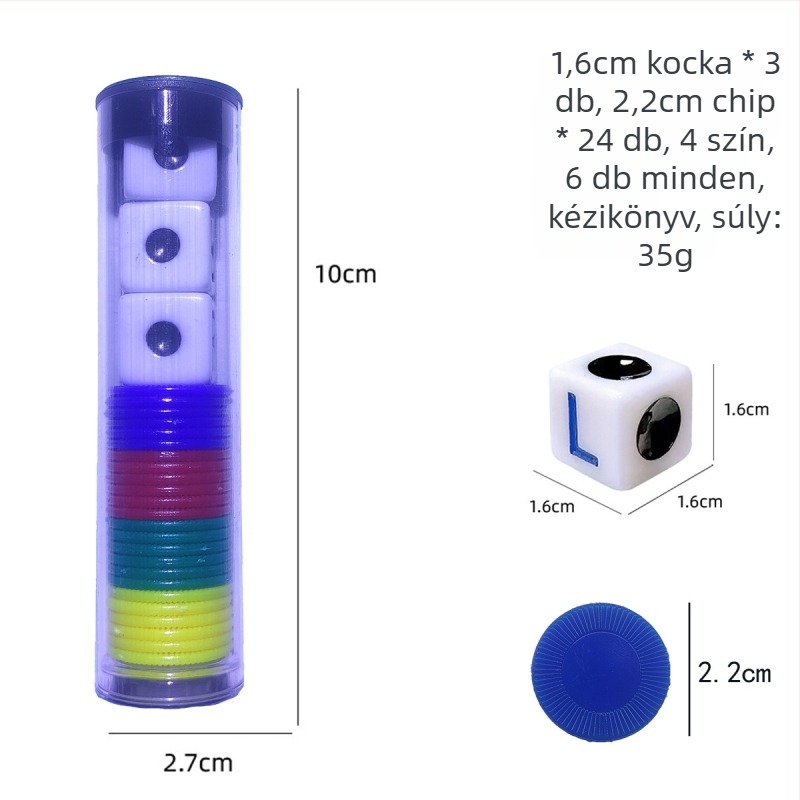 Left Center Right LRC Dice Set – akril kockák, lekerekített sarkok, testreszabható doboz, kártyajáték és társasjátékhoz