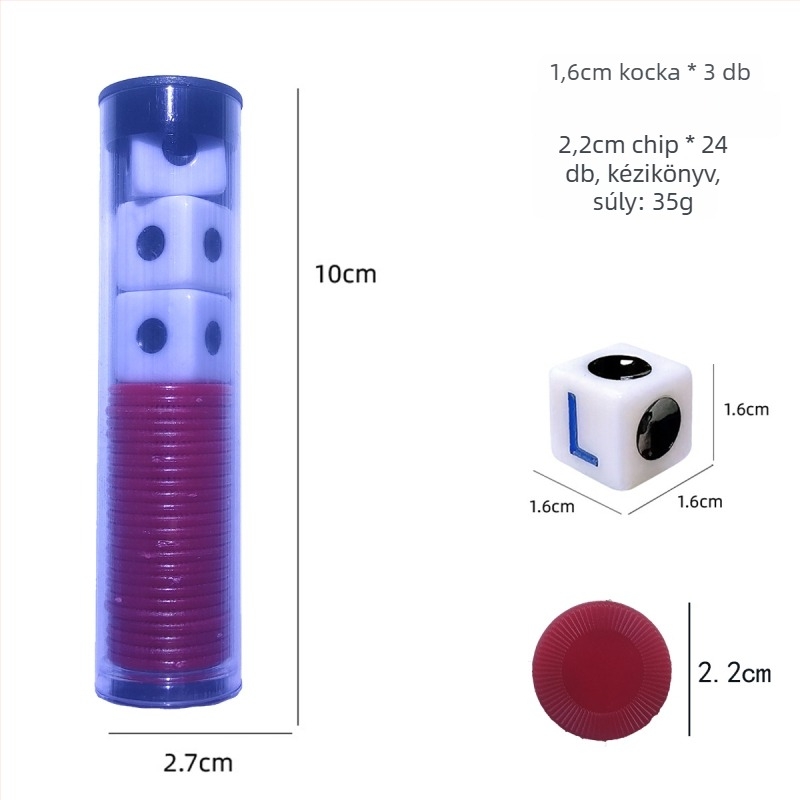 Left Center Right LRC Dice Set – akril kockák, lekerekített sarkok, testreszabható doboz, kártyajáték és társasjátékhoz