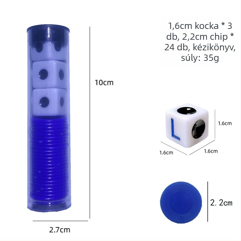 Left Center Right LRC Dice Set – akril kockák, lekerekített sarkok, testreszabható doboz, kártyajáték és társasjátékhoz