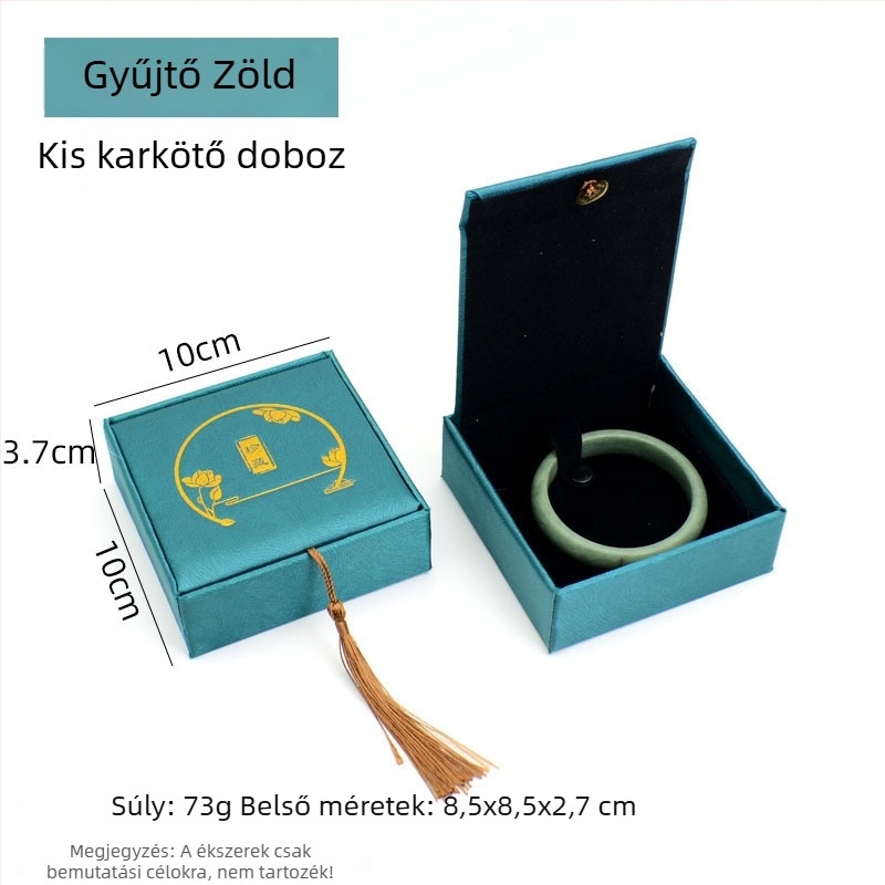 Ékszerdoboz réz pénz motívummal len textúrájú felülettel, papír/karton szerkezet, karton csomagolás