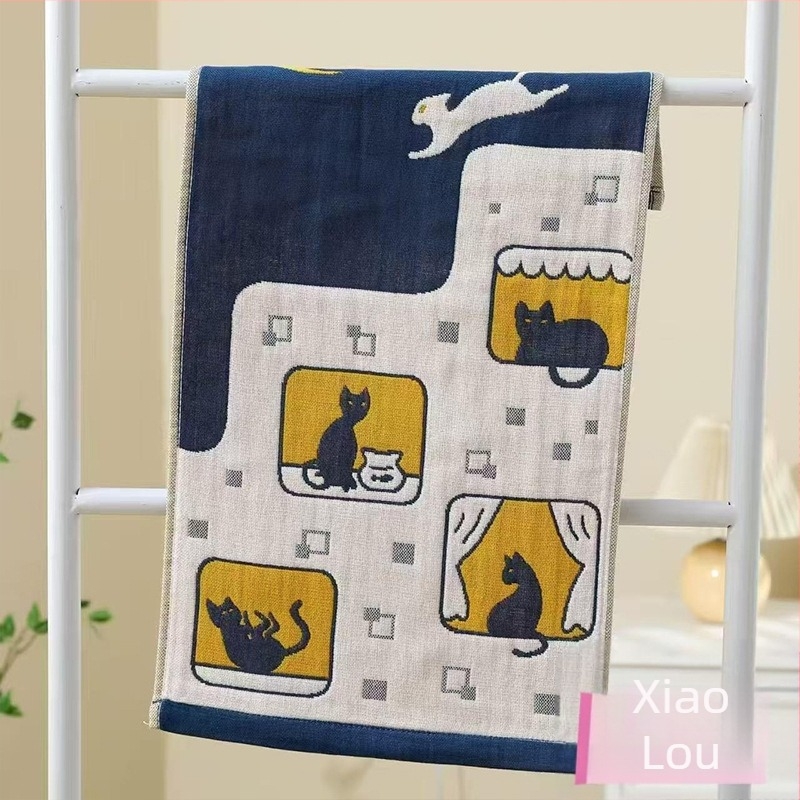 Pamut gázás fürdőlepedő, négy rétegű Jacquard, 100% pamut, 32S fonal, 300–400 g