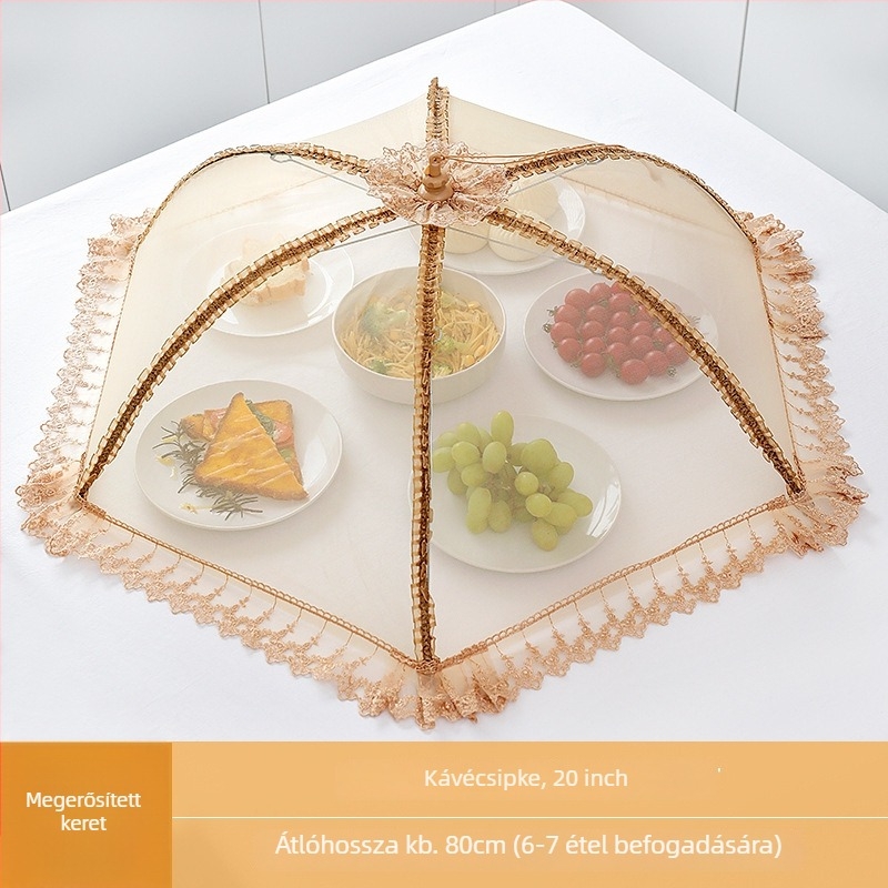 Wenwan lélegző élelmiszerfedő, összecsukható étkezőasztal fedő, hálós anyag, por- és rovarvédelmet nyújt otthoni használatra