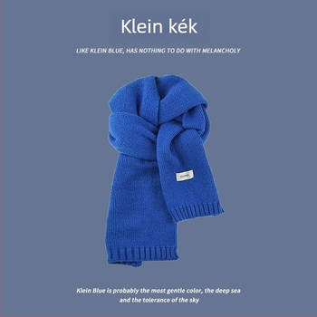 Klein kék téli sál nőknek, vastag meleg sál, divatos és sokoldalú