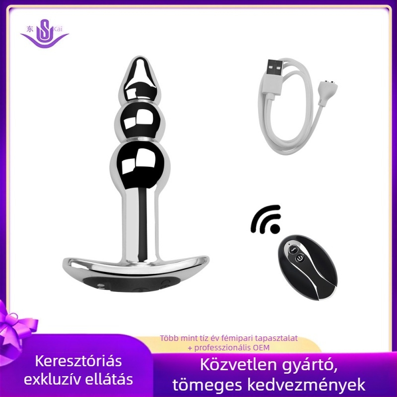 Dongkai Elektromos Anális Dugó Gyöngyök Húzásával, Alumínium Ötvözet – Felnőtt Szexjáték Rezgő Funkcióval