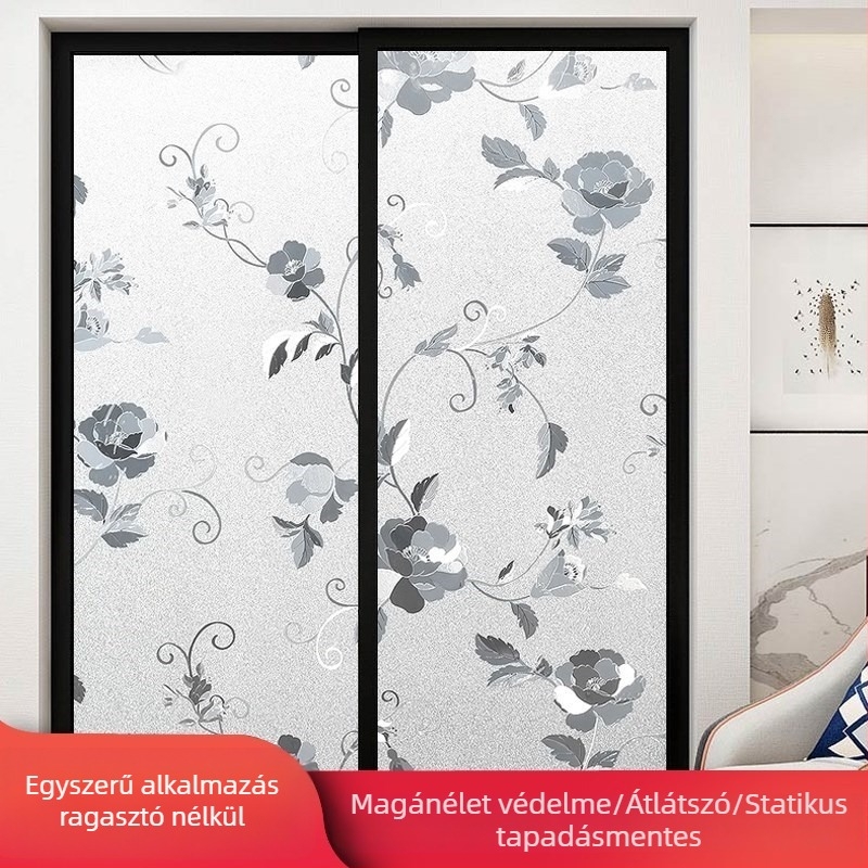 Fürdőszobai üvegfólia magánéletvédelme, matt felület, geometriai mintázat, egy darab (fürdőszobai ablakokra)