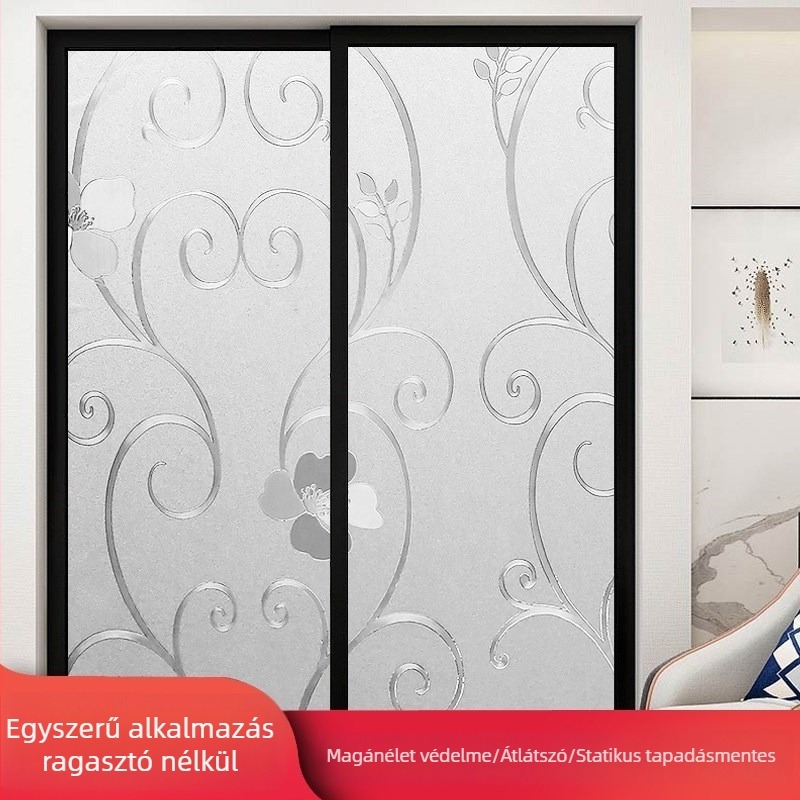 Fürdőszobai üvegfólia magánéletvédelme, matt felület, geometriai mintázat, egy darab (fürdőszobai ablakokra)