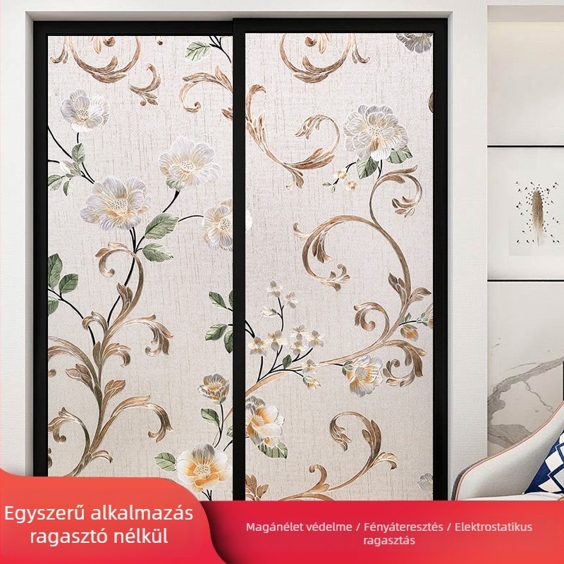 Fürdőszobai üvegfólia magánéletvédelme, matt felület, geometriai mintázat, egy darab (fürdőszobai ablakokra)