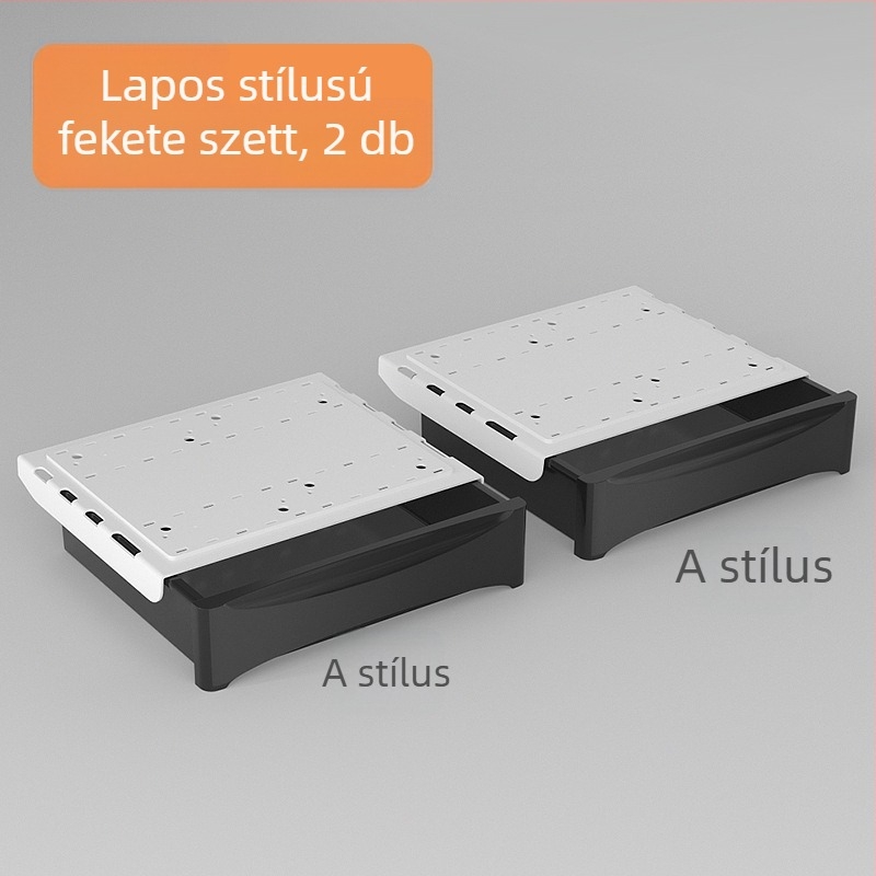 Íróasztal alatti rejtett tároló fiók ragasztóval, fúrás nélkül, kihúzható asztali rendező