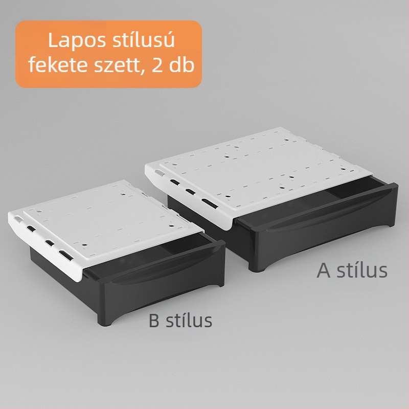 Íróasztal alatti rejtett tároló fiók ragasztóval, fúrás nélkül, kihúzható asztali rendező