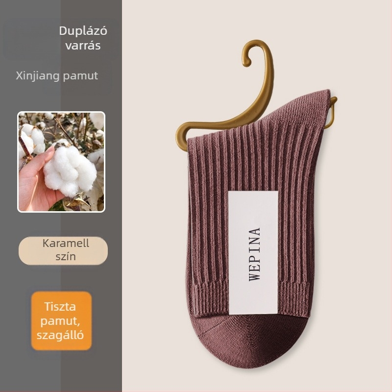 Férfi pamut zokni, középmagas szárú, csúszásmentes, izzadságot felszívó és szagtalanító hatású (90–95% pamut; középmagasságú szár; dupla tűs kötés)