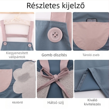 Ujjakkal ellátott szakácskötény, vízálló PVC anyag, rajzfilm/animáció mintázat