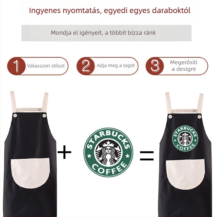 Ujjakkal ellátott szakácskötény, vízálló PVC anyag, rajzfilm/animáció mintázat