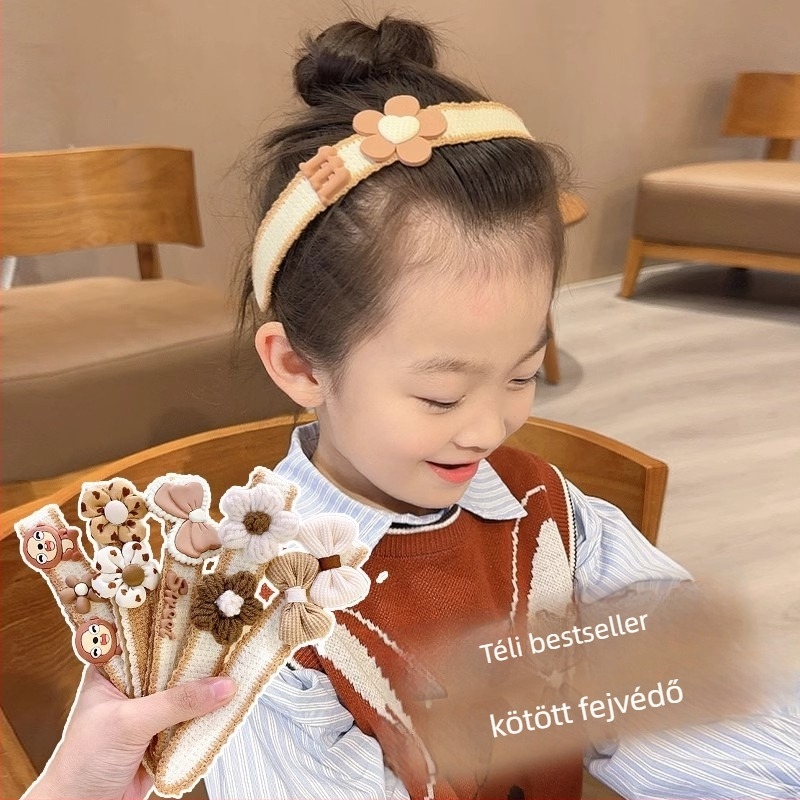 Gyermekeknek szóló hajcsat és hajgumi - kézzel készített Velcro masni, Hercegnő sorozat, minta: masni/virág/betű, 3–10 éveseknek