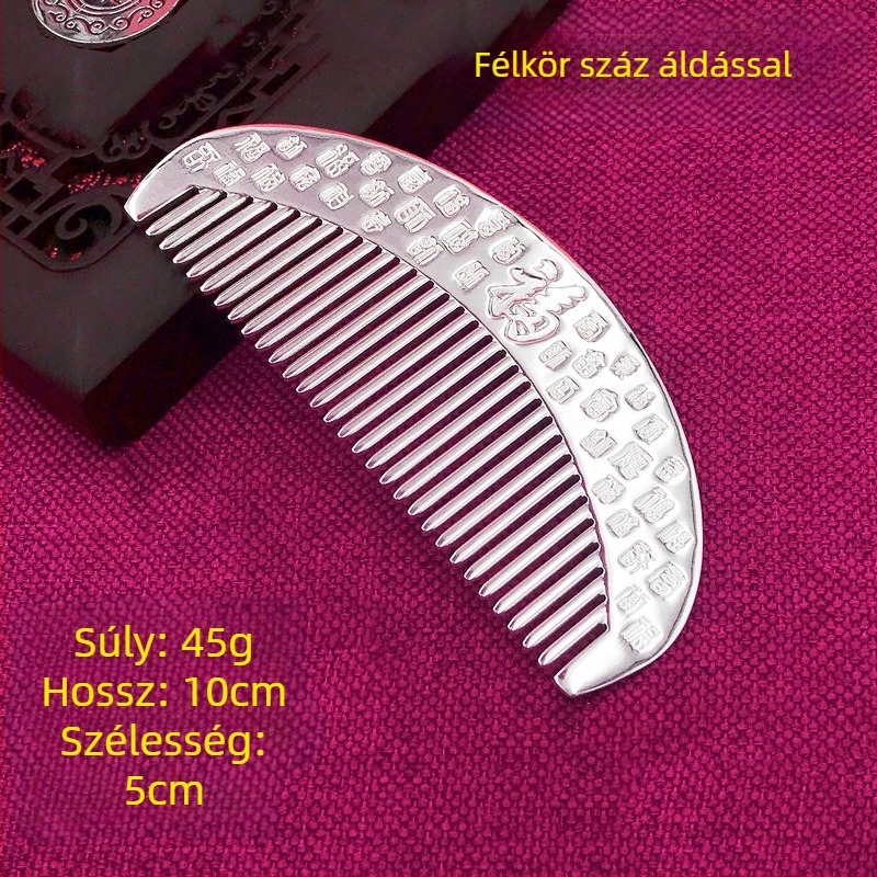 S999 tiszta ezüst hajkefe, virág alakú, kézzel készült, hajkiegészítő