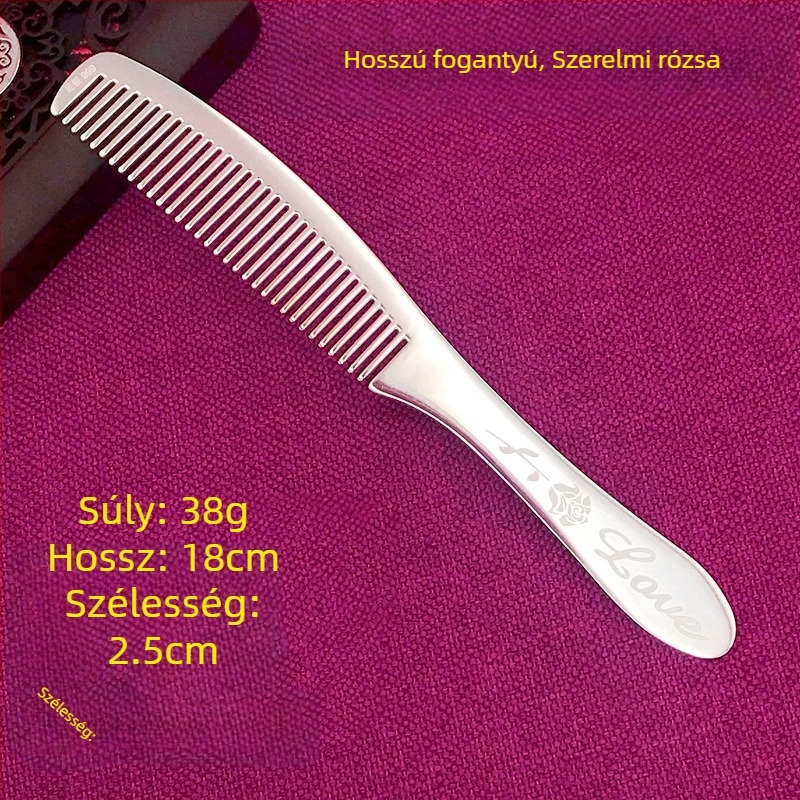 S999 tiszta ezüst hajkefe, virág alakú, kézzel készült, hajkiegészítő