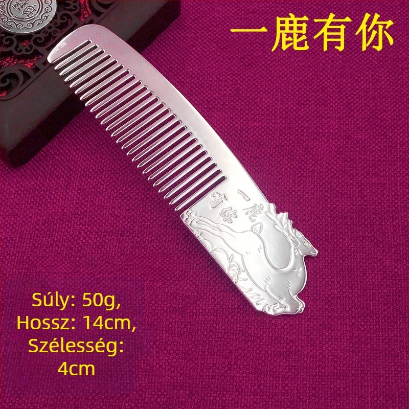 S999 tiszta ezüst hajkefe, virág alakú, kézzel készült, hajkiegészítő