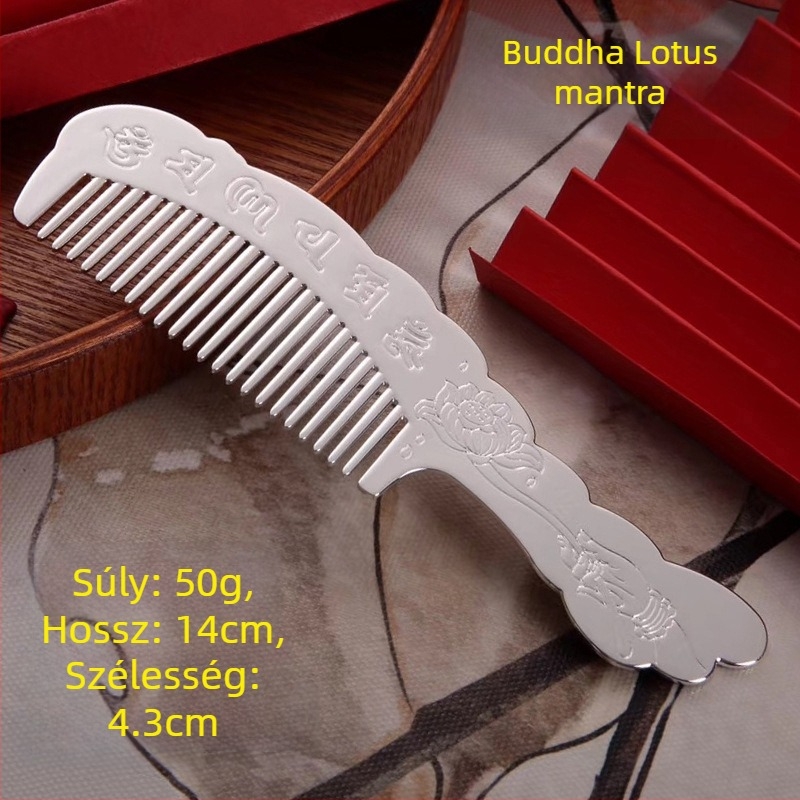 S999 tiszta ezüst hajkefe, virág alakú, kézzel készült, hajkiegészítő