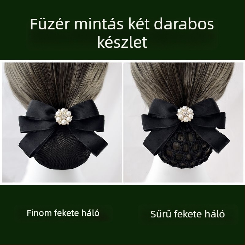 Nőknek szóló selyemszálból készült hajkiegészítő — professzionális hajháló légiutas-kísérők és ápolónők számára — Unique márka