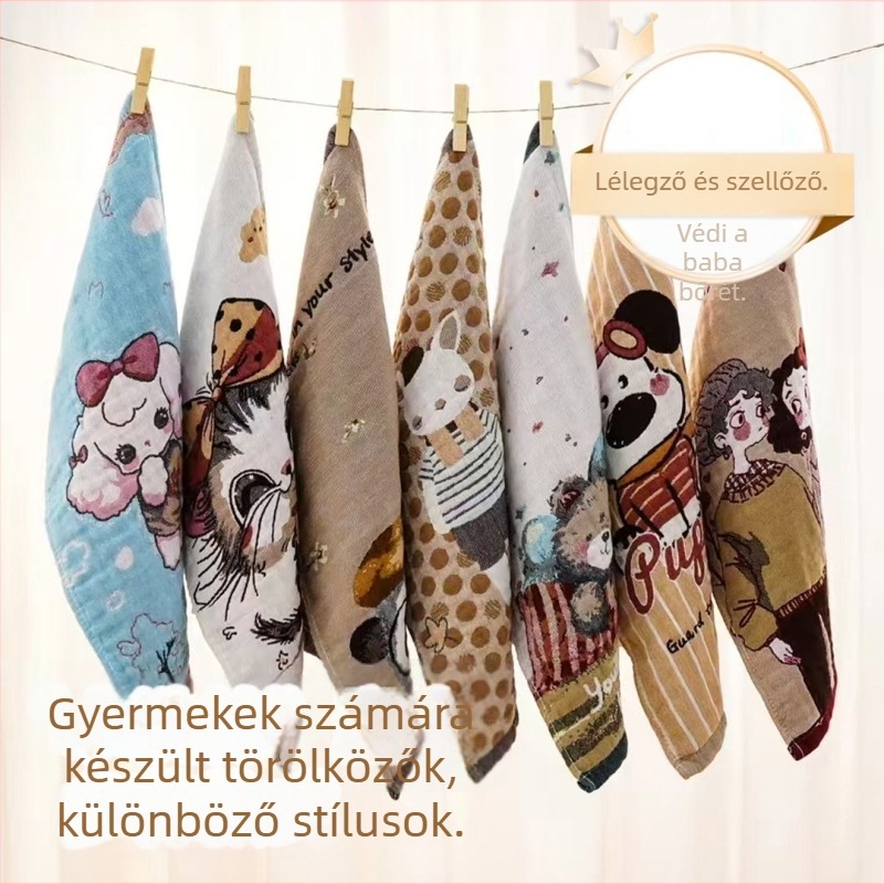 Baba törölköző 100% pamutból, Jacquard 150D, puha és nedvszívó arc- és fürdőtörölköző