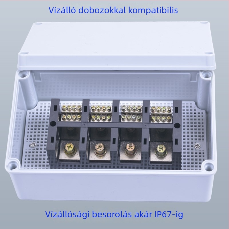 Nagy teljesítményű terminál blokk 380V, 4 bemenet, 16 kimenet, háromfázisú négyvezetékes elosztó, 300A