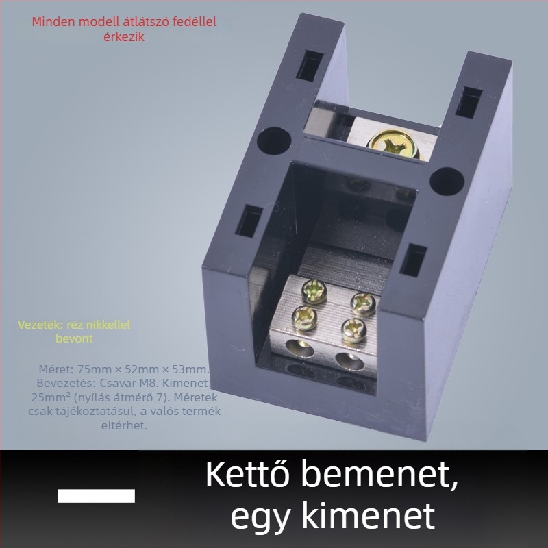 Nagy teljesítményű terminál blokk 380V, 4 bemenet, 16 kimenet, háromfázisú négyvezetékes elosztó, 300A