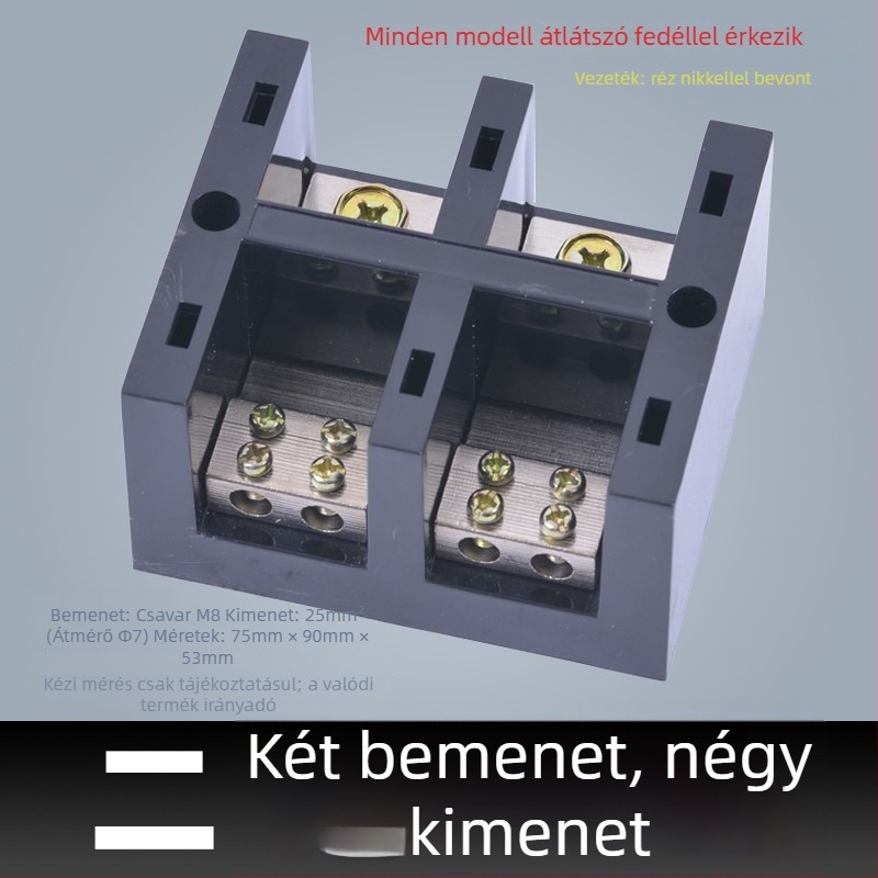 Nagy teljesítményű terminál blokk 380V, 4 bemenet, 16 kimenet, háromfázisú négyvezetékes elosztó, 300A