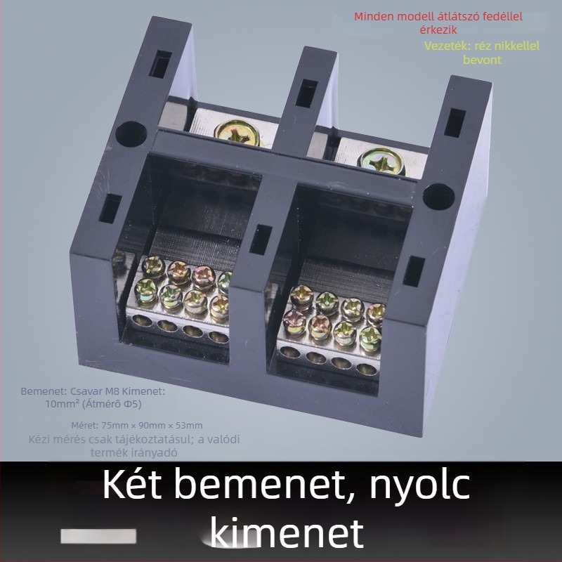 Nagy teljesítményű terminál blokk 380V, 4 bemenet, 16 kimenet, háromfázisú négyvezetékes elosztó, 300A