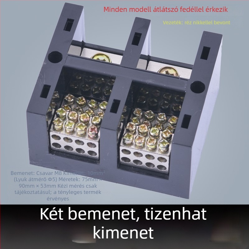 Nagy teljesítményű terminál blokk 380V, 4 bemenet, 16 kimenet, háromfázisú négyvezetékes elosztó, 300A
