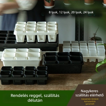 Palántatál tartóval, légáteresztő, erős és tartós, injekciós öntésű műanyagból, 8/12/20/24 lyuk opciók