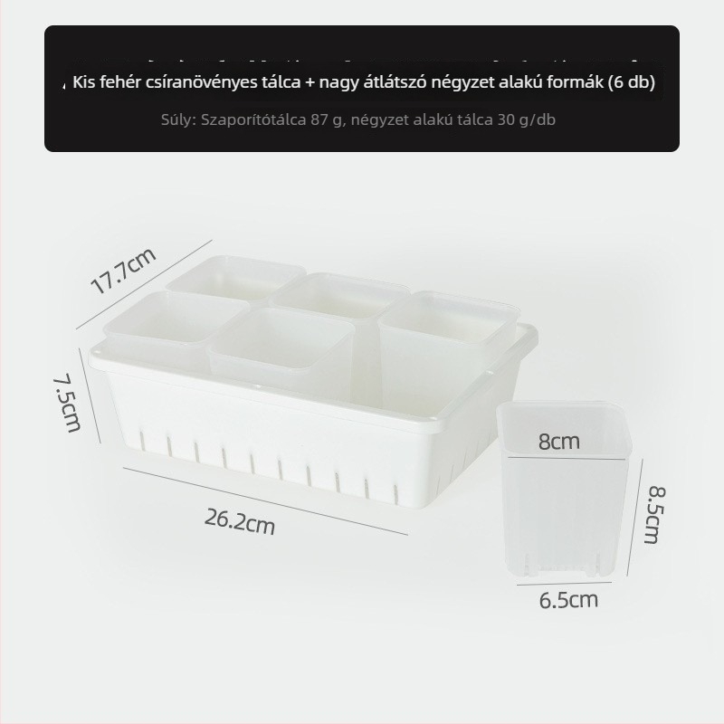 Palántatál tartóval, légáteresztő, erős és tartós, injekciós öntésű műanyagból, 8/12/20/24 lyuk opciók