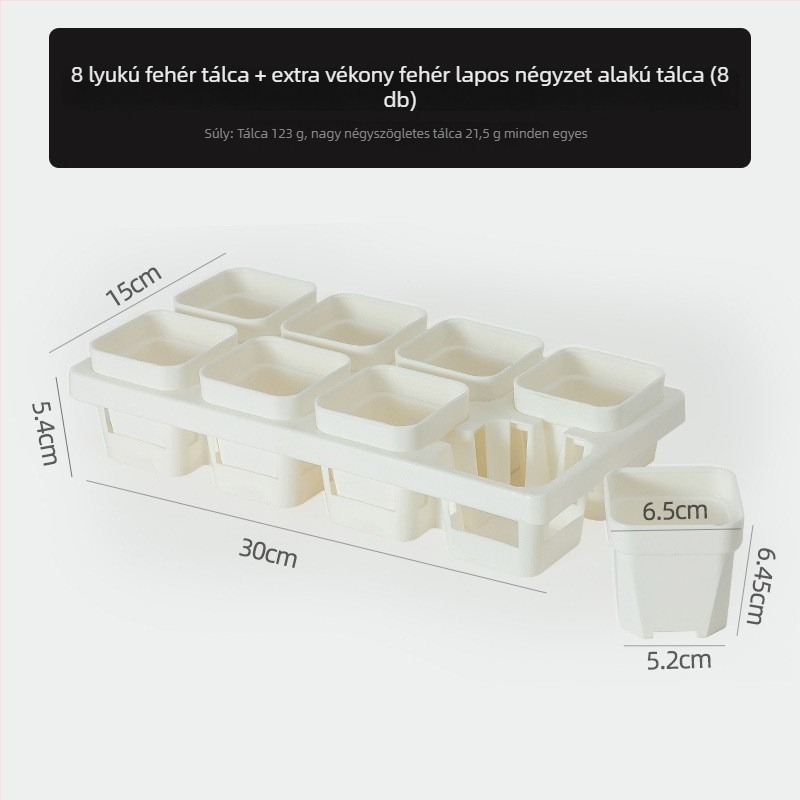 Palántatál tartóval, légáteresztő, erős és tartós, injekciós öntésű műanyagból, 8/12/20/24 lyuk opciók