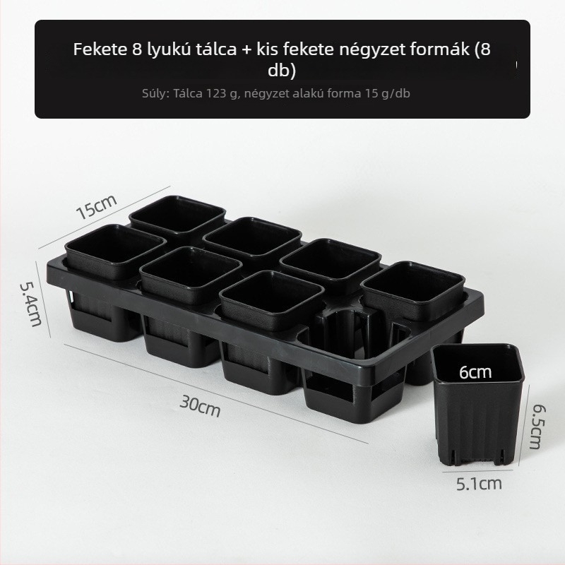 Palántatál tartóval, légáteresztő, erős és tartós, injekciós öntésű műanyagból, 8/12/20/24 lyuk opciók