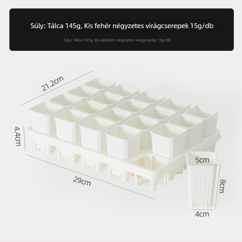 Palántatál tartóval, légáteresztő, erős és tartós, injekciós öntésű műanyagból, 8/12/20/24 lyuk opciók